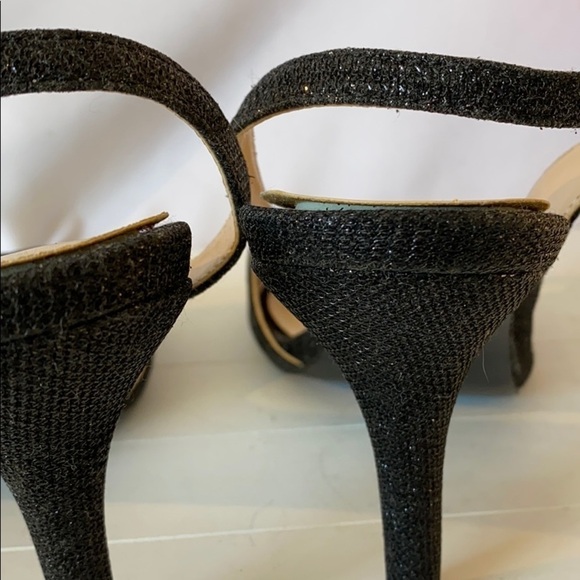 𝅺nine West Sz9.5 Black Sparkling Sling Back Heels - Picture 6 of 6